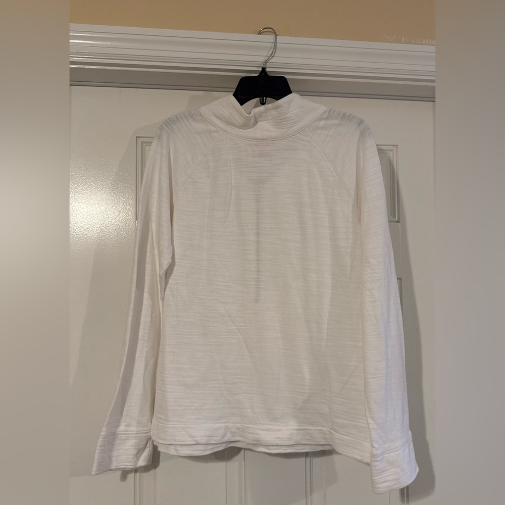 White Half-Zip Pullover Sweatshirt - Picture 4 of 12